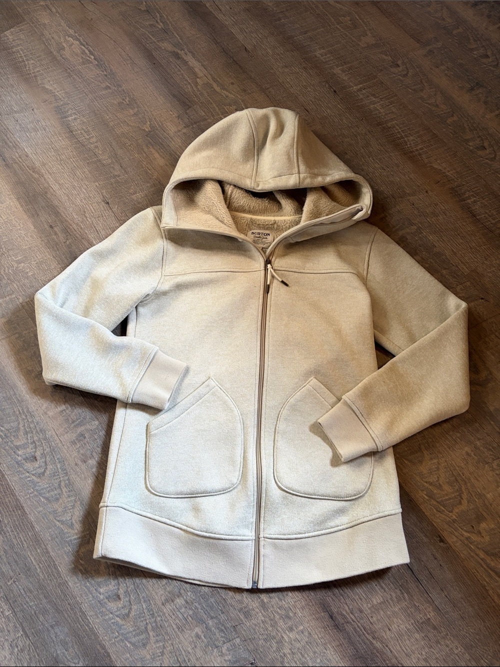 Burton Cream Hooded Teddy Jacket - Medium